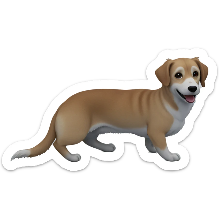 playful dog in snowy landscape sticker