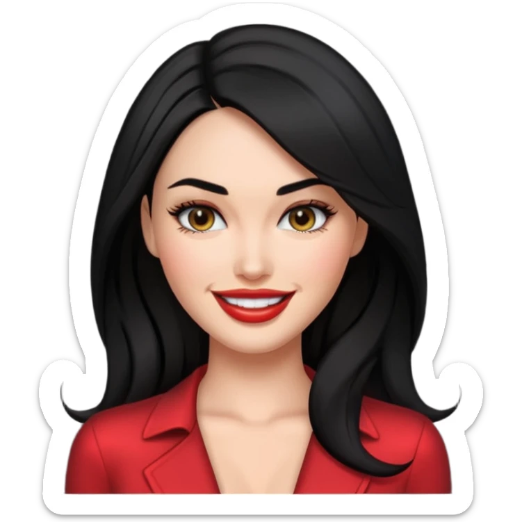 “Emoji girl, femme fatale, black hair. megan fox vibes sticker