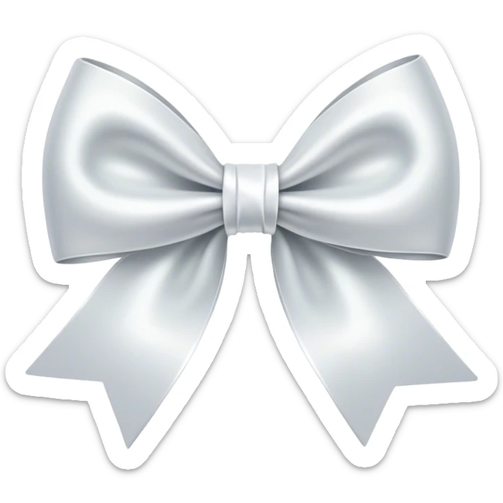 white satin bow sticker