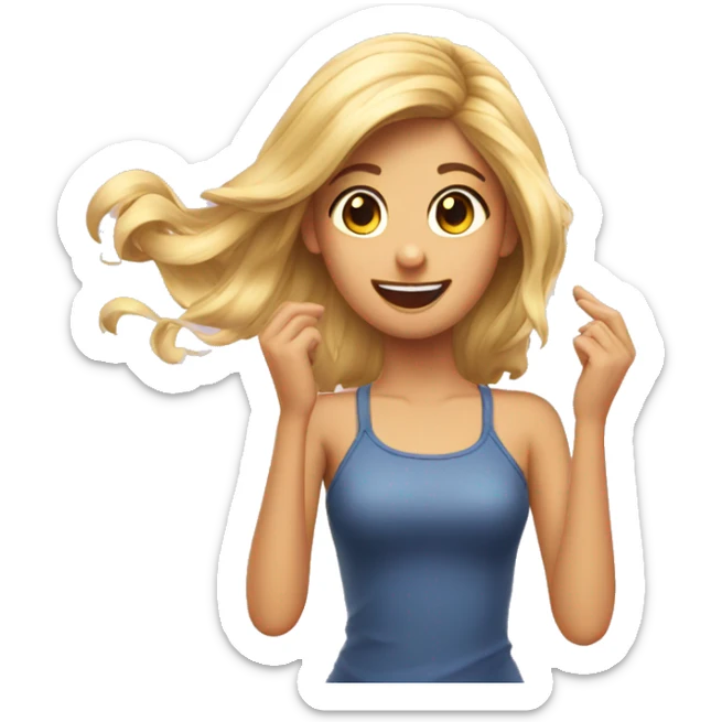 make an emoji of a girl twirling her hair make her flirt sticker