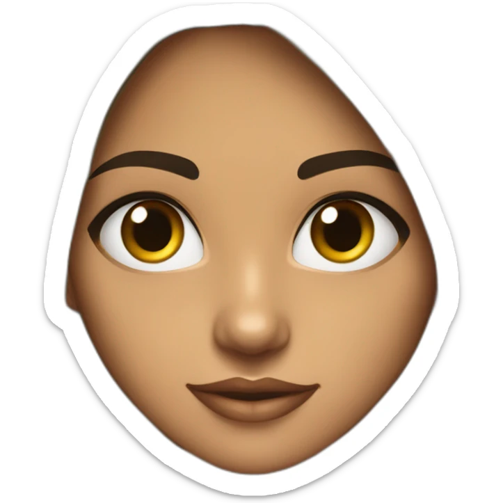 Chica morena ojos negros melena larga negra y pestañas largas sticker