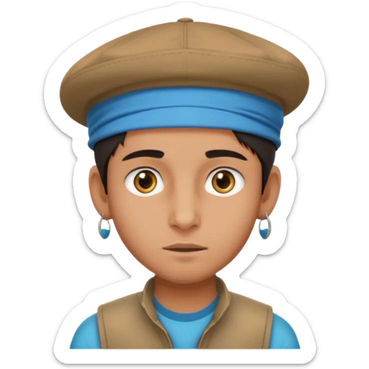  Fait un jeune indien pas trop beau avec un léger surprise un double menton et une casquette sur la tete sticker