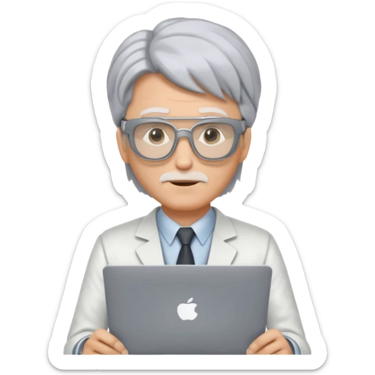 Je veux que tu me crées un personnage derrière un écran d'ordinateur qui ressemble à doc de retour vers le futur sticker