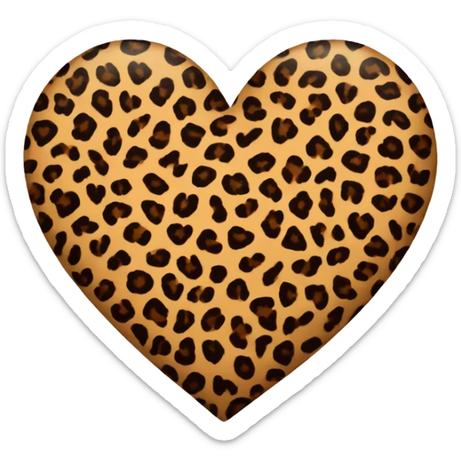 Leopard print heart sticker