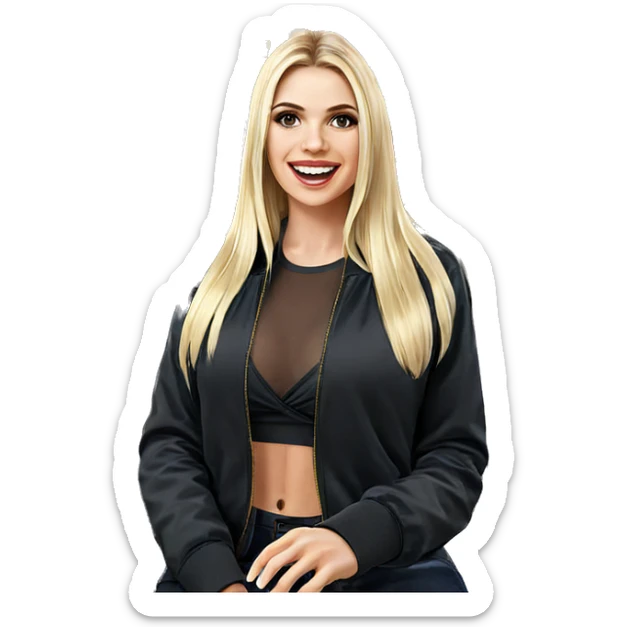 smiling blonde girl portrait sticker