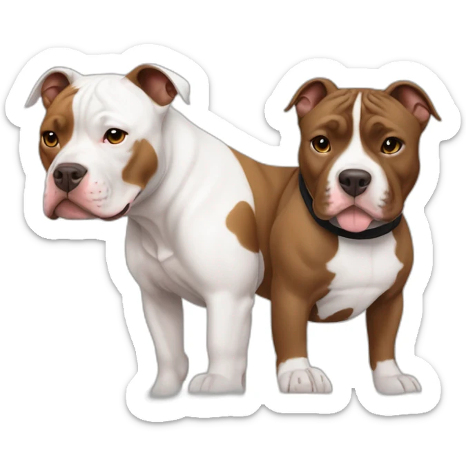 Pitbull brown and white with a girls with black care white sling and frackles sticker