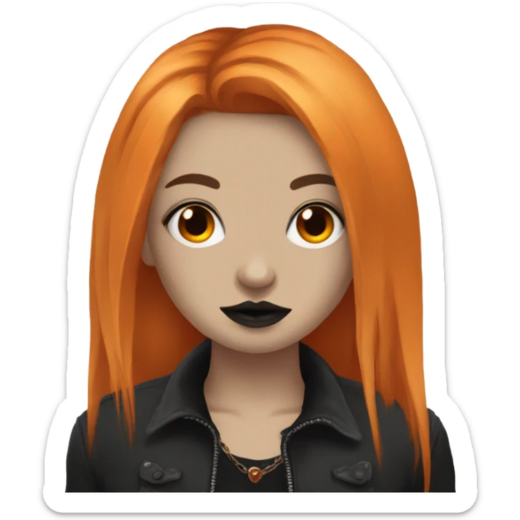 Goth girl with tattoos and long orange hair no face tattoos sticker