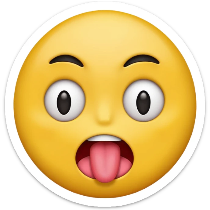 Emoji with dead eyes and tongue sticking out to the side sticker