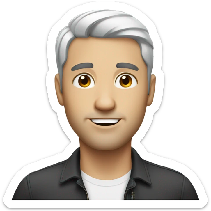 White man - short black hair - no facial hair sticker