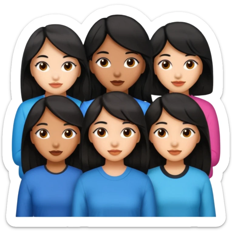 Katseye music group 6 members all girl 2 brown girl 1 korean 1 latina 1 girl with black hair sticker