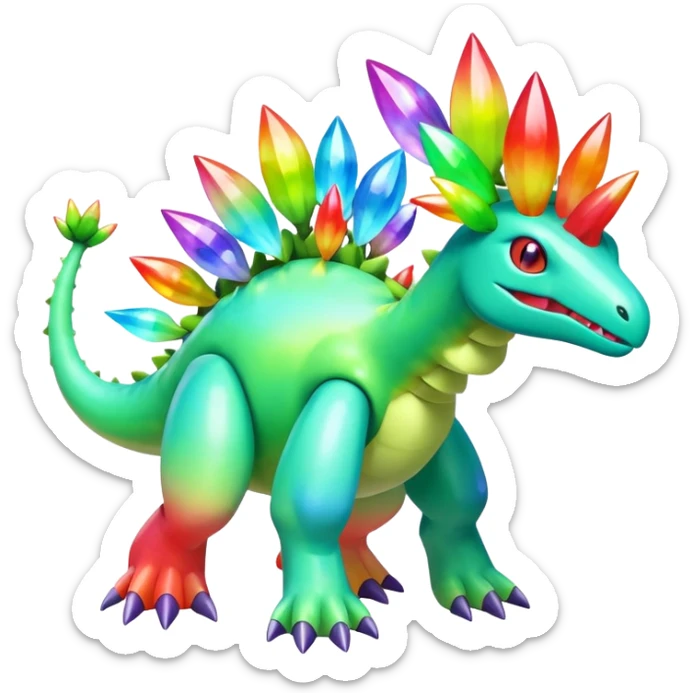 Shiny Colorful Meganium-Amaura-fakemon (full body) sticker