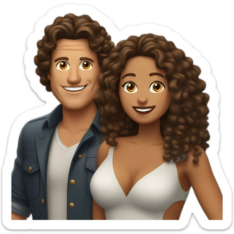 Carlos vives and brown woman with shott curly hair sticker