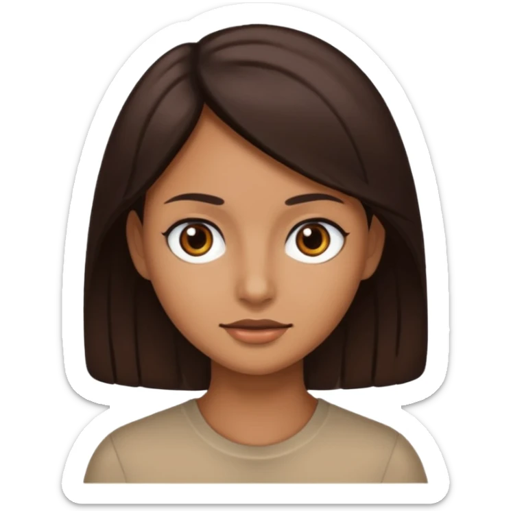 Tan skin dark brown hair dark eyes  sticker