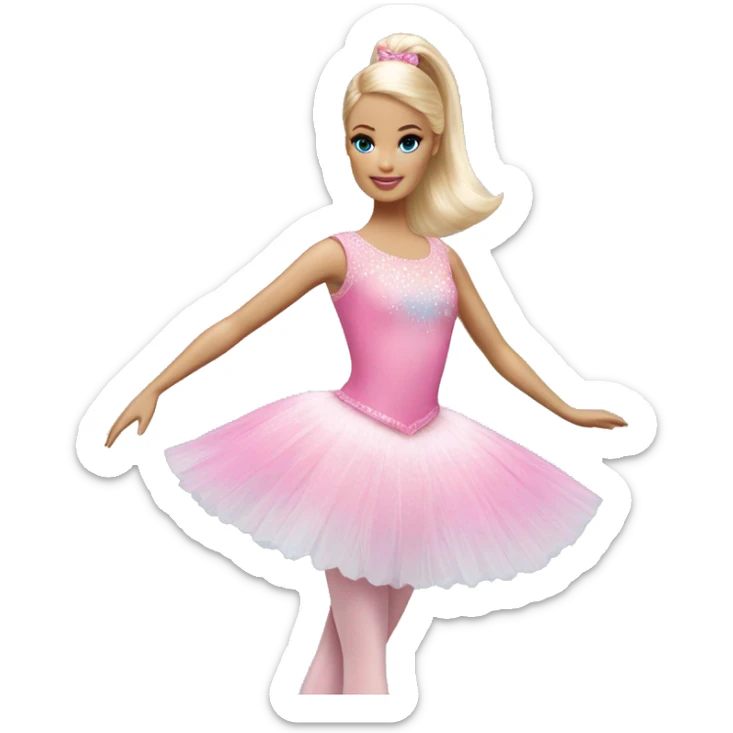 Barbie Swan Lake blue and pink ballet dress  sticker
