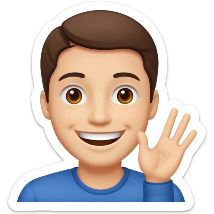 generate a emoji of man saying hii with normal skintone sticker