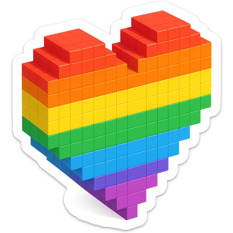 Heart rainbow  sticker