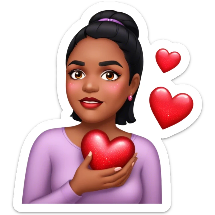 Is in love with a heart and glitter sticker