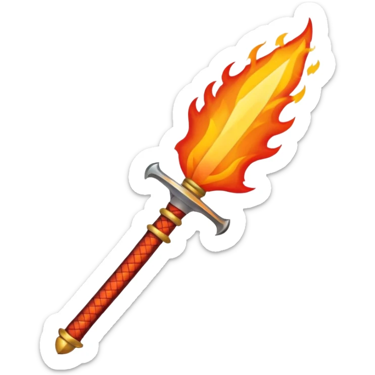 sword on fire emoji style
- Designs that remind you of the blade of Japanese animation extinction sticker