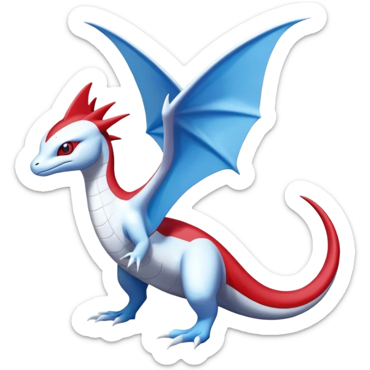 Salamence-Dragonair-Latias-Fakémon-hybrid-creature (full body)  sticker