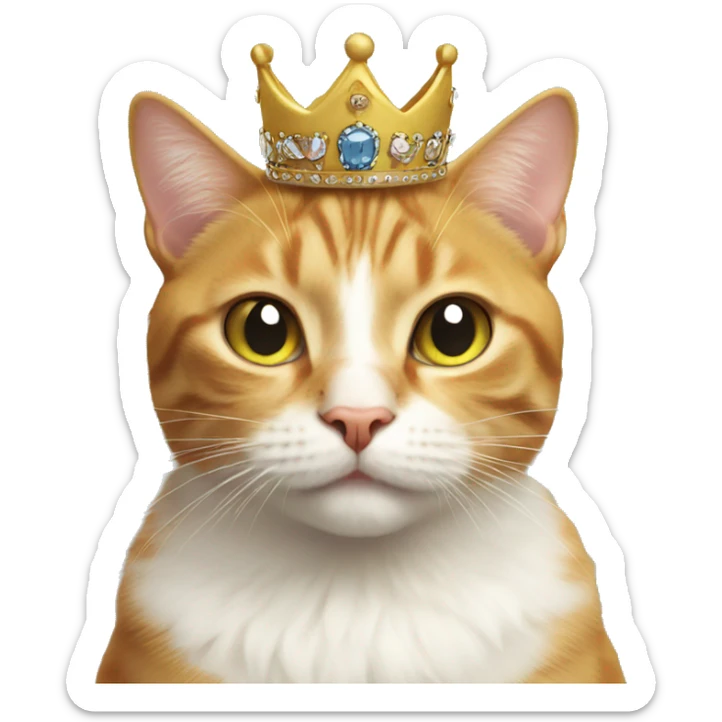 Cat wearing crown  sticker