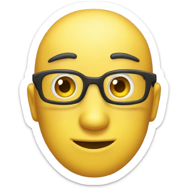 Generic yellow emoji facing to the side but looking at you from the side of it’s eye  sticker