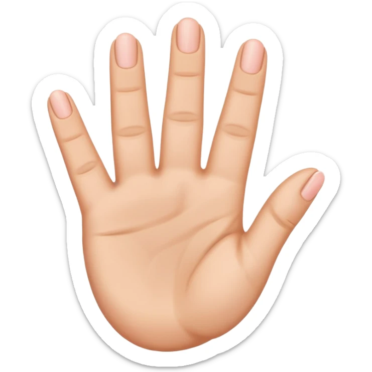 one hand emoji with 3 fingers in the middle up, and the thumb and little finger down, showing that 3 fingers are up sticker