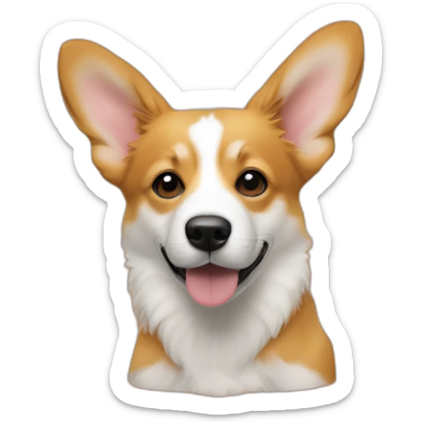 Full Orange furr and corgi East european village dog mix puppy with small leggs with ears down like a jack russel sticker