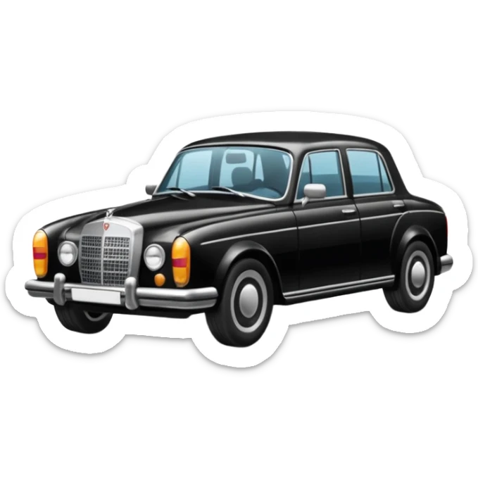 Crée-moi une voiture noire, berline, très classe La voiture  en long 2025classe S que d’un côté  sticker