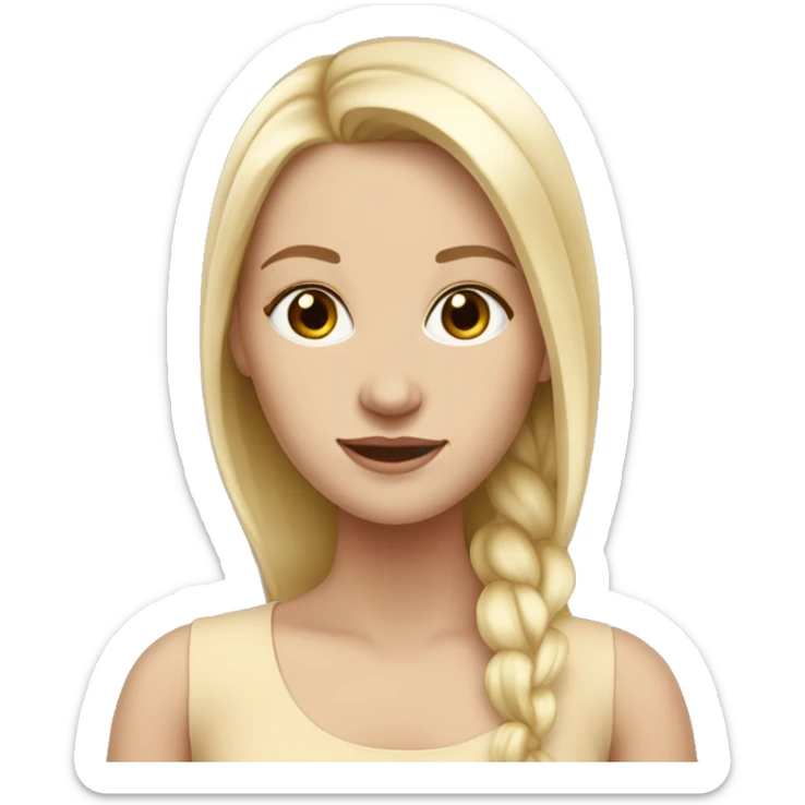 White Girl from Denmark full body pic straight hair sticker