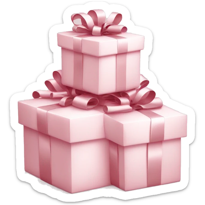 Light pink Christmas gifts under a white Christmas tree  sticker