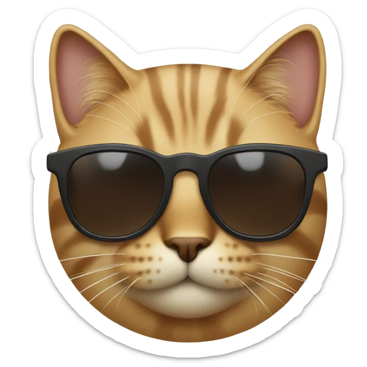 Cat with sunglasses sticker