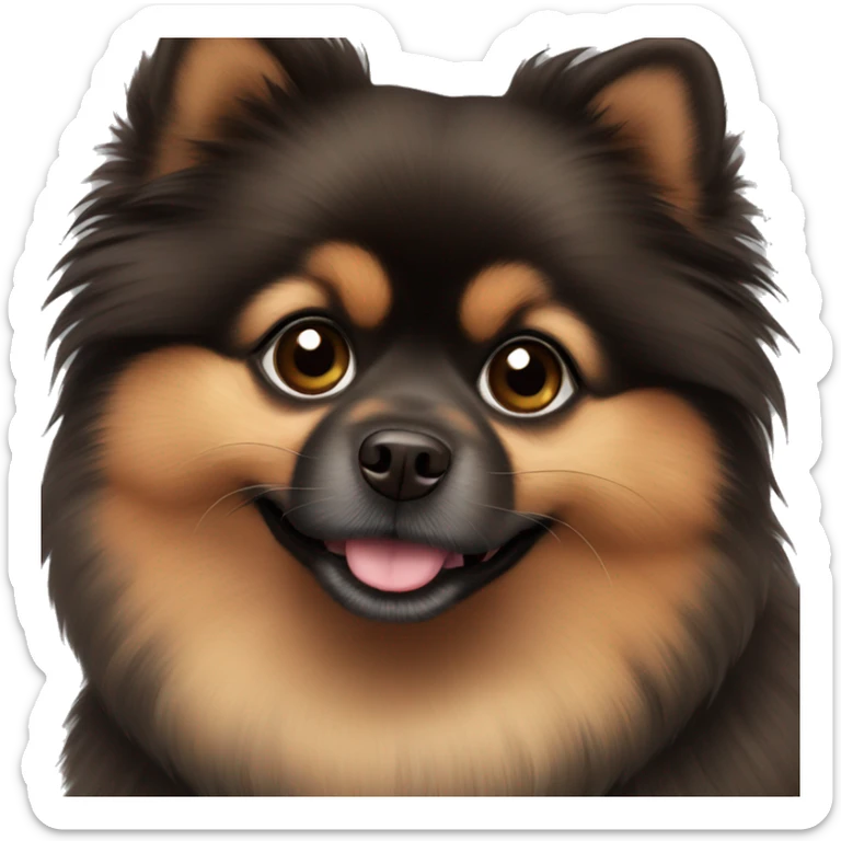 Brown black Pomeranian sticker