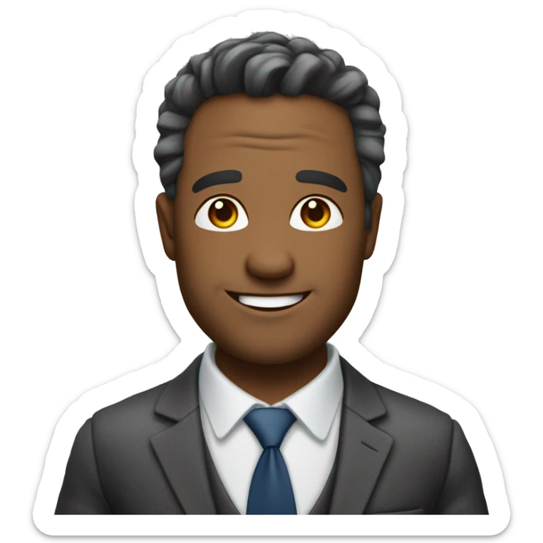 i want an emojis of a peson that he is like a solopreneur man in his 40 years old with non professiona suit and he looks happy  sticker