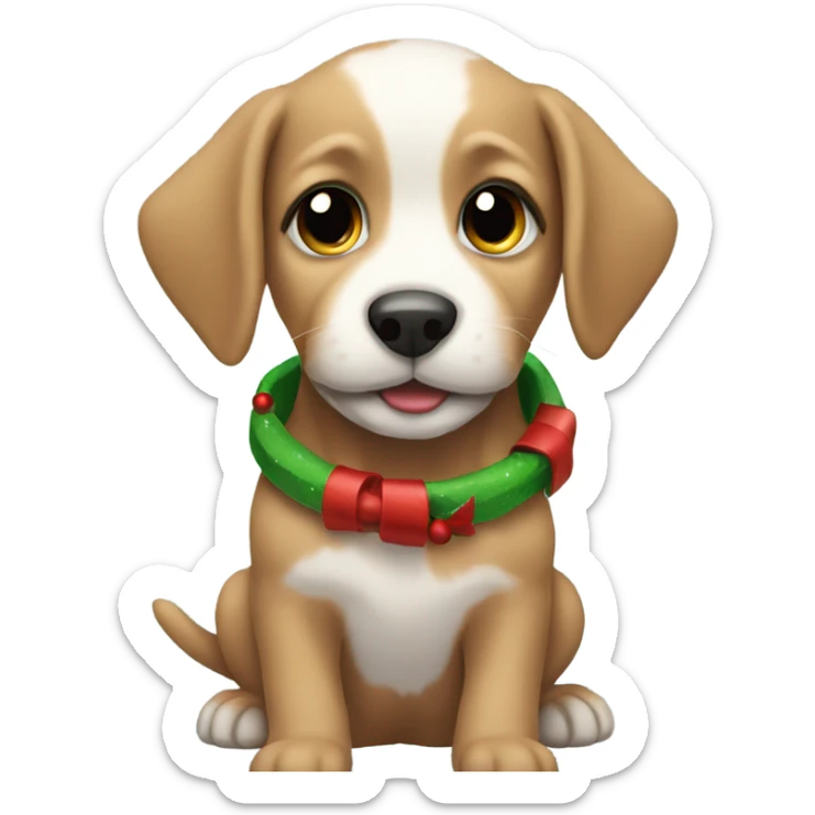 Christmas puppy sticker