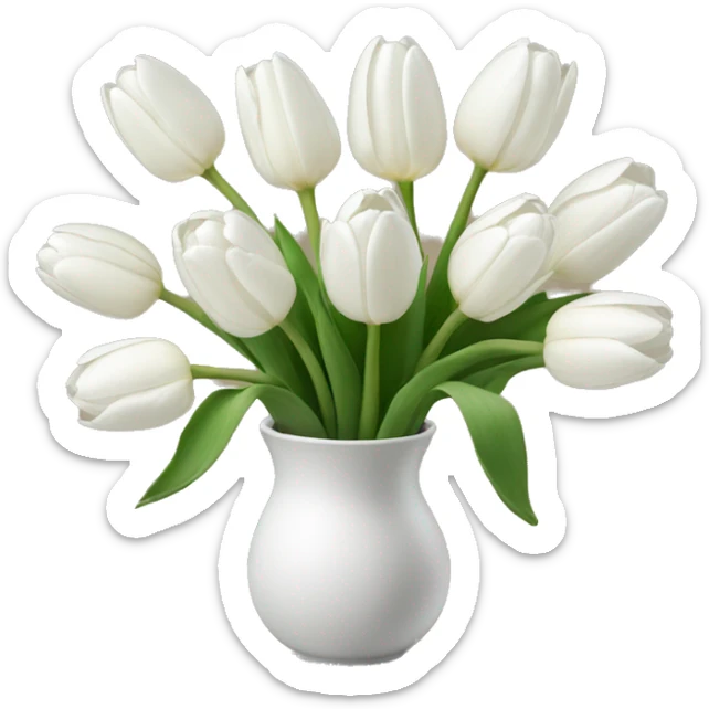 white tulips sticker