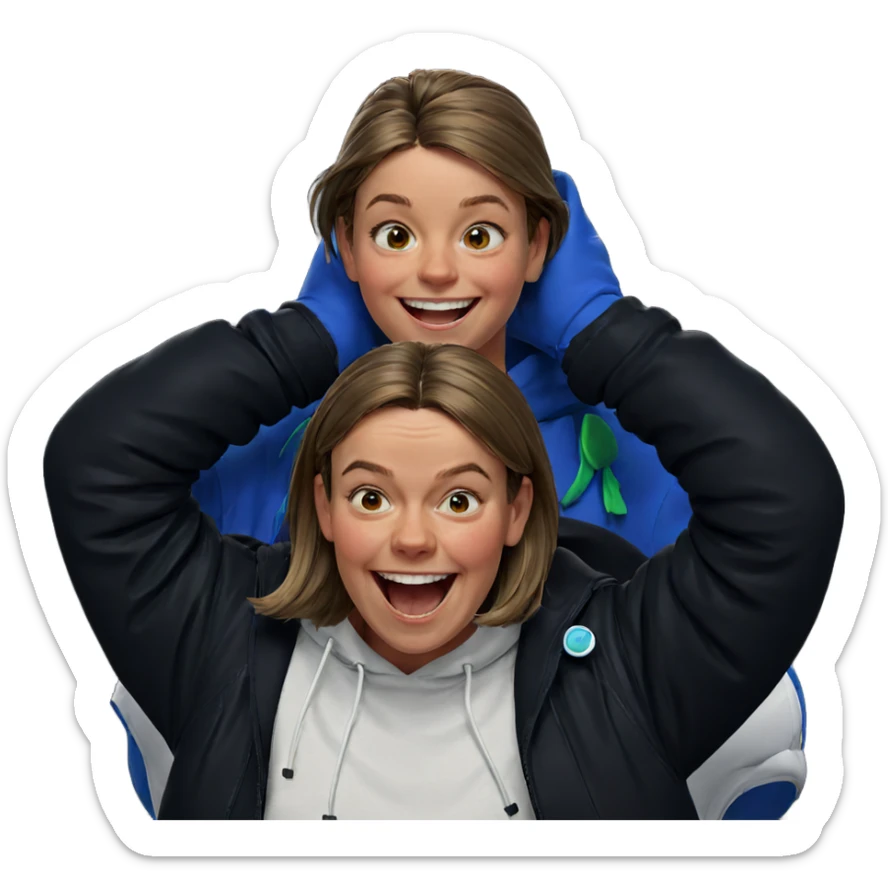 smiling duo with playful vibes sticker