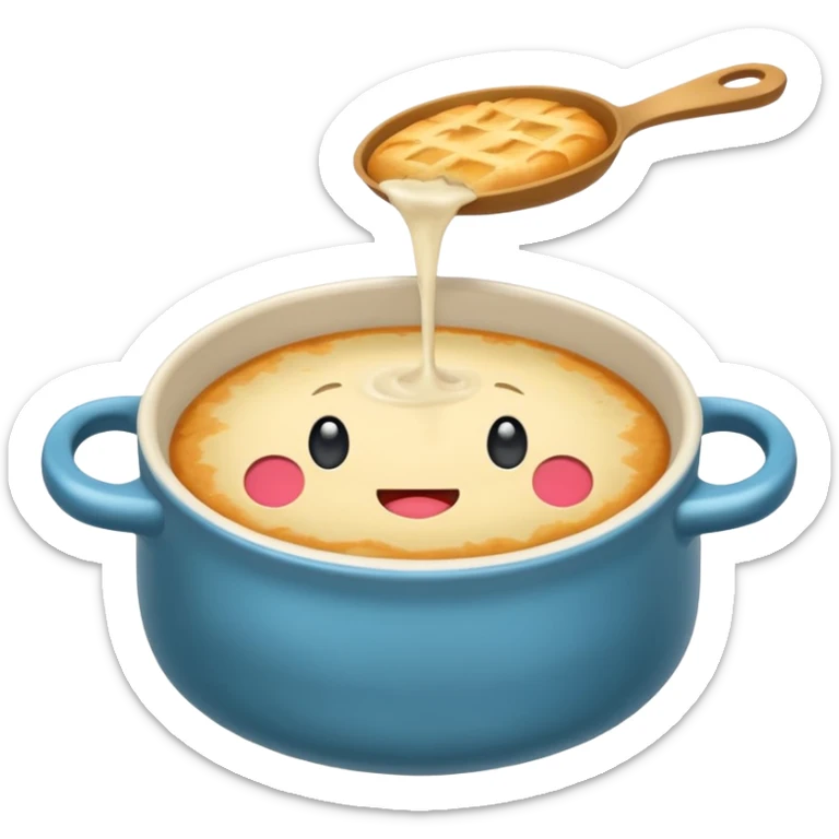 Hazme un pan de sopa l pero que la sopa esté adentro de el pan que sea como un cuenco sticker