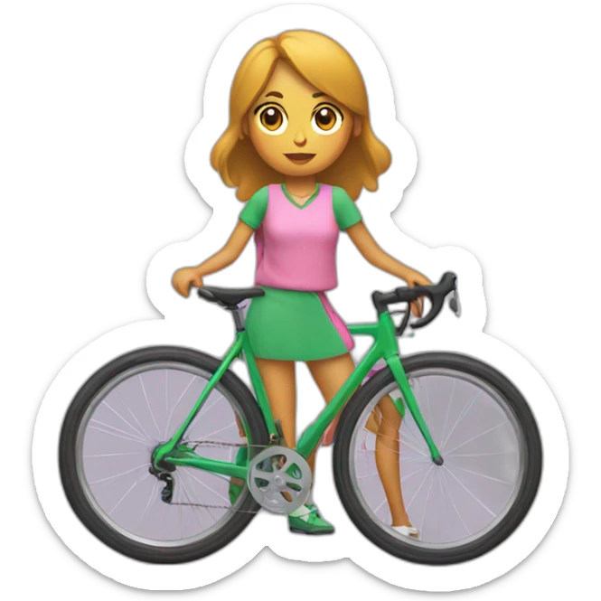 Chica con velo rosa y camisa verde sticker