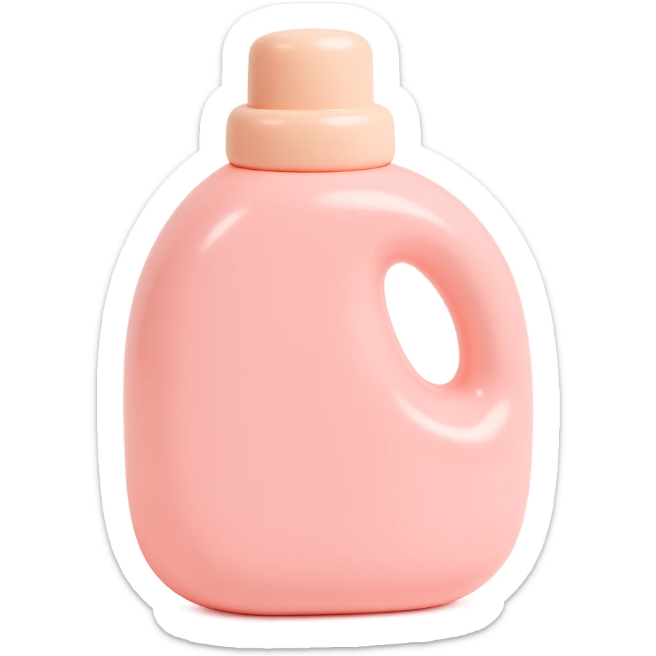 Show a close-up of the vinyl figure style detergent bottle, emphasizing the glossy vinyl texture and playful details sticker
