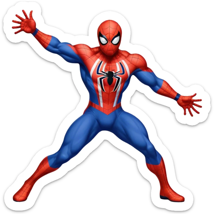 Huge muscle Spider-Man wearing a USA hockey jersey sticker