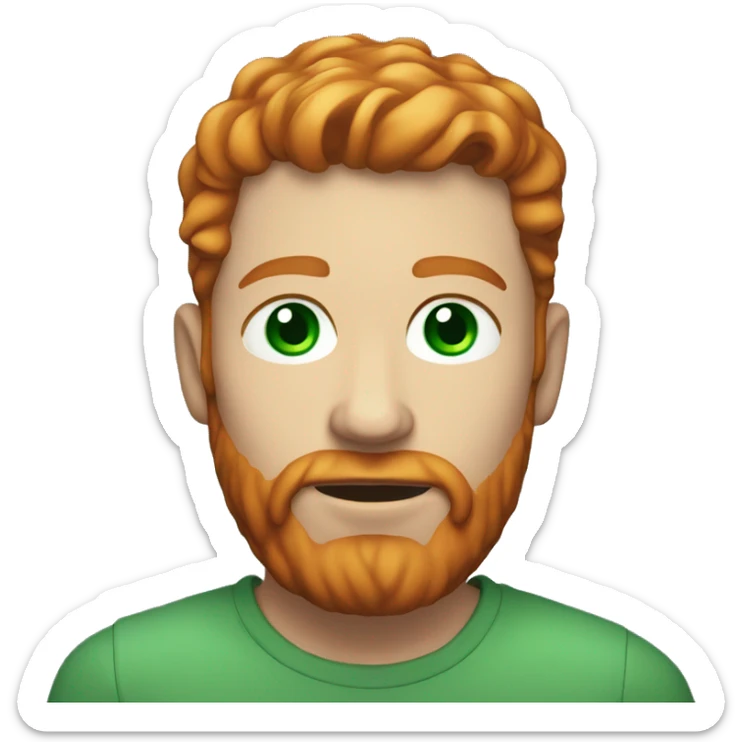 Man with ginger hair and short beard with freckles on face and green-blue eyes sticker