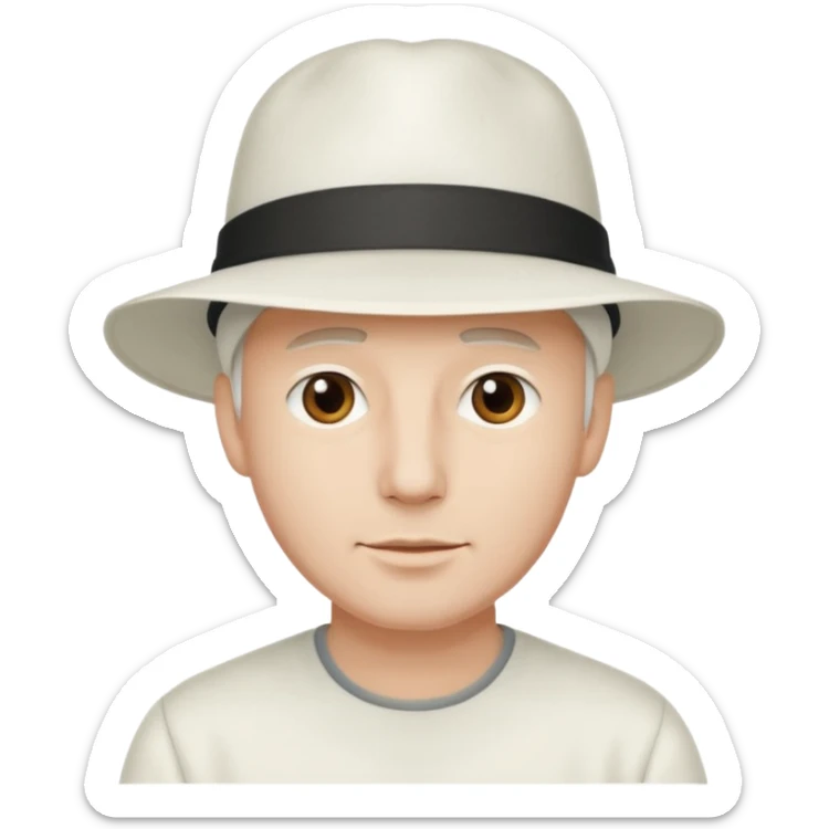 adulto con sombrero blanco, hombre que el sombrero no tenga cinta a su alrededor sticker