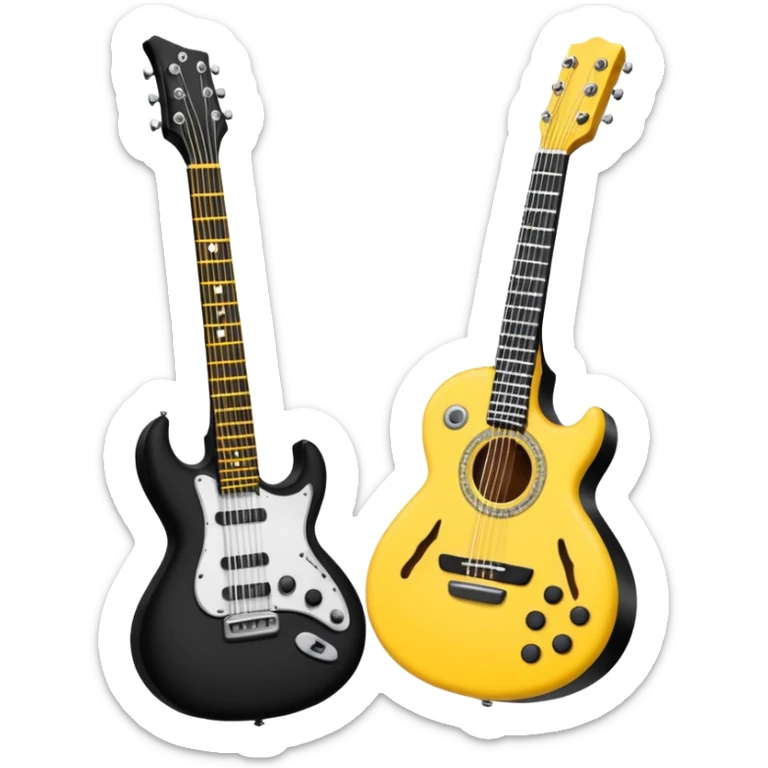Bana elektronik gitar emojisi yap ama bir tane yüz emojisinin elinde olsun elektronik gitar siyah olsun  sticker