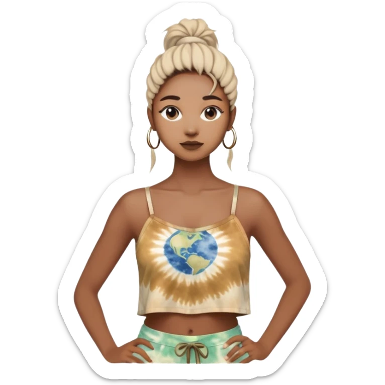Tight Moonlit weaves clothing crop top strappy in the front tie dye earth tones sticker