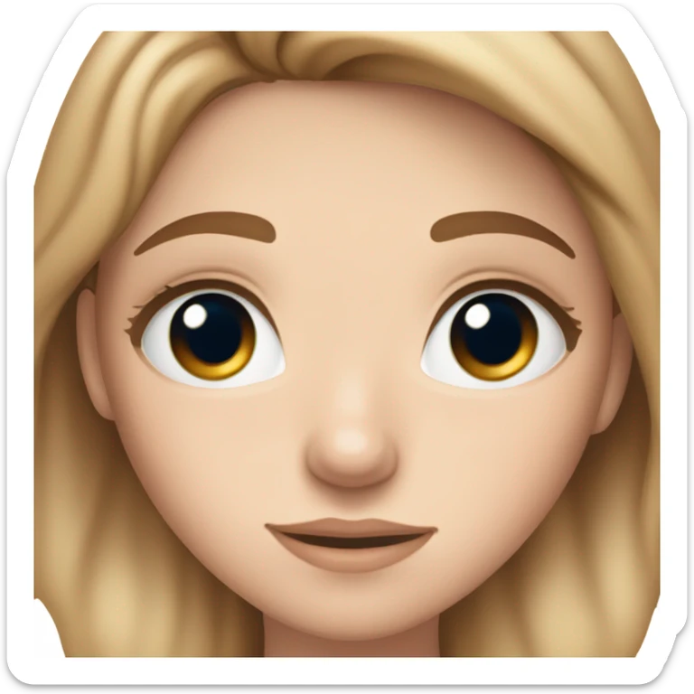 Skin care white girl freakles on her face blue eyes Brown hair skincare under her eyes sticker