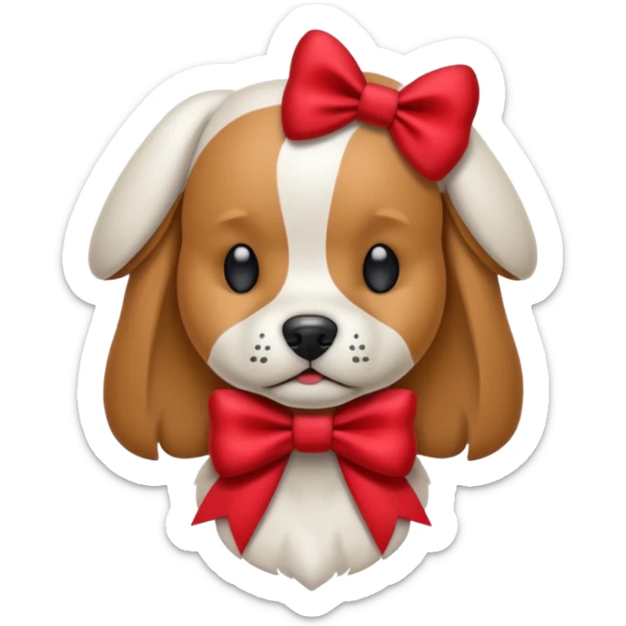 animatronic dog with red bow time like fnaf but dog emoji ios only face sticker