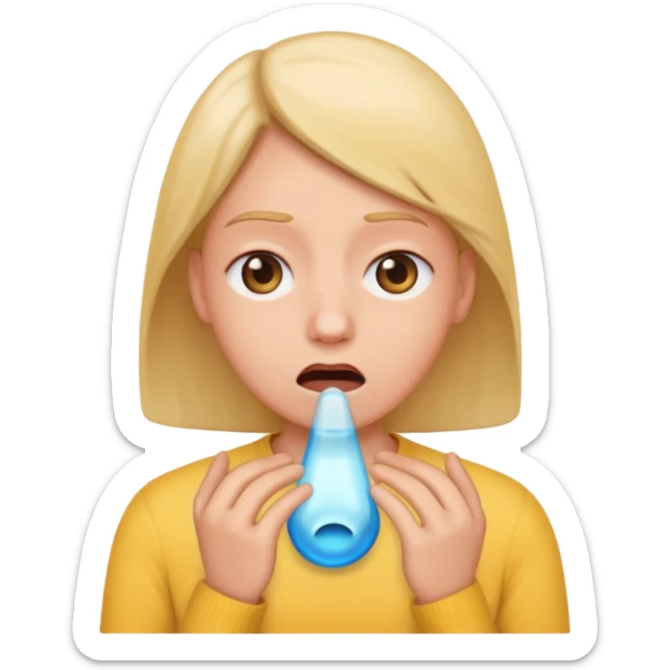 You make a emoji of a person sarcastically holding their breath because they like maybe with rolling eyes also because our daughter sent us a message saying she was gonna call us when she was free which she never does sticker