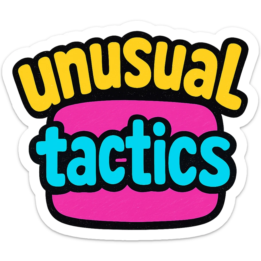 a logo, resembling that of a video tube site, for the text: "unusual tactics" sticker