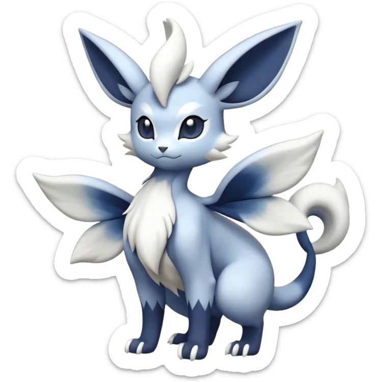 Meowstic-Absol-Minccino-Pokémon-Fakémon-hybrid-creature (full body) sticker