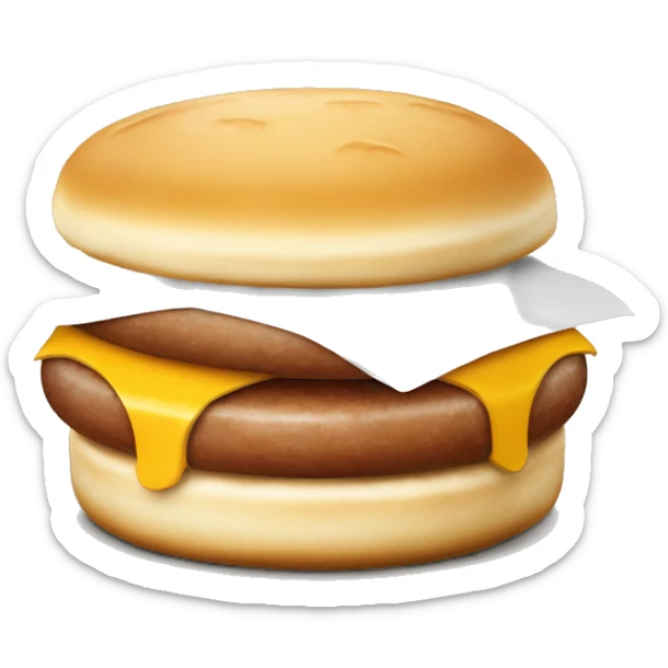 mcdonalds sausage egg and cheese McMuffin sandwich with english muffin  sticker